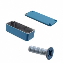 1 pcs : 1590ABU - Box Metal, Aluminum Blue Cover Included 3.642' L x 1.516' W (92.51mm x 38.51mm) X 1.220' (30.99mm)