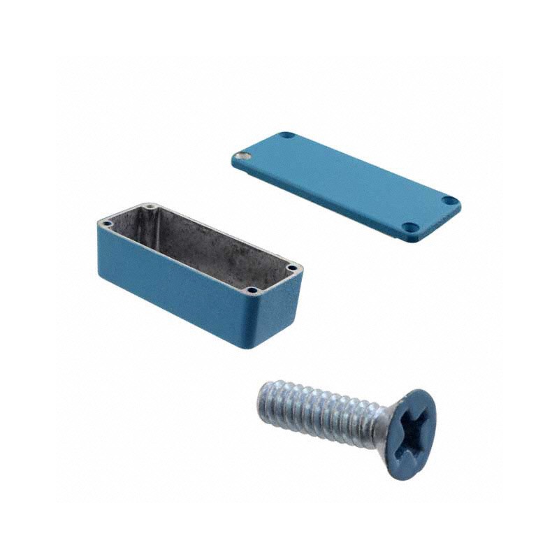 1 pcs : 1590ABU - Box Metal, Aluminum Blue Cover Included 3.642' L x 1.516' W (92.51mm x 38.51mm) X 1.220' (30.99mm)