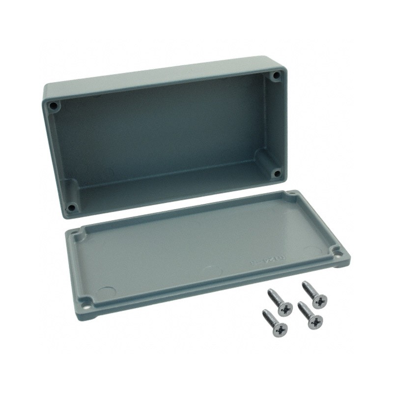 1 pcs : CU-124-G - Box Metal, Aluminum Gray Cover Included 4.375' L x 2.375' W (111.13mm x 60.33mm) X 1.218' (30.94mm)