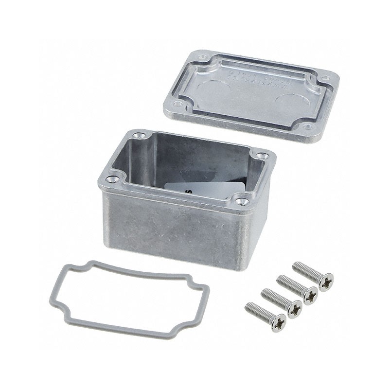 1 pcs : AN-1318-A - Box Metal, Aluminum Natural Cover Included 2.190' L x 1.610' W (55.63mm x 40.89mm) X 1.220' (30.99mm)