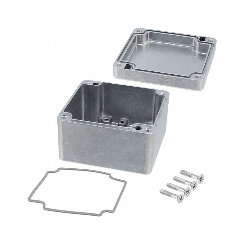 1 pcs : AN-1319-A - Box Metal, Aluminum Natural Cover Included 3.130' L x 2.930' W (79.50mm x 74.42mm) X 2.050' (52.07mm)
