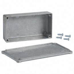 1 pcs : CU-124 - Box Metal, Aluminum Natural Cover Included 4.375' L x 2.375' W (111.13mm x 60.33mm) X 1.218' (30.94mm)