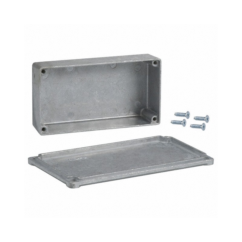 1 pcs : CU-124 - Box Metal, Aluminum Natural Cover Included 4.375' L x 2.375' W (111.13mm x 60.33mm) X 1.218' (30.94mm)