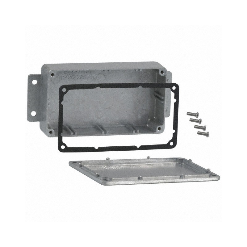 1 pcs : CN-6703 - Box Metal, Aluminum Natural Cover Included 4.512' L x 2.504' W (114.60mm x 63.60mm) X 1.214' (30.84mm)