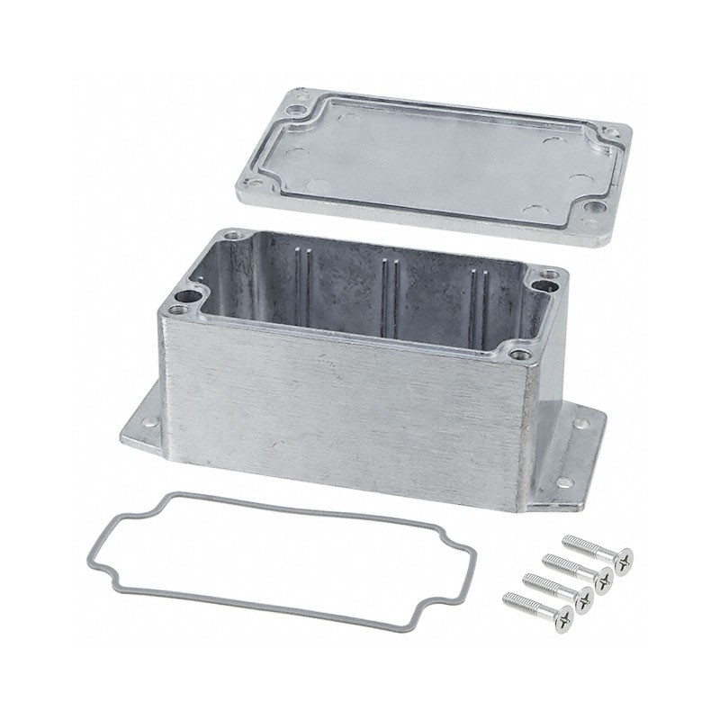 1 pcs : AN-2853-A - Box Metal, Aluminum Natural Cover Included 4.530' L x 2.560' W (115.06mm x 65.02mm) X 2.170' (55.12mm)