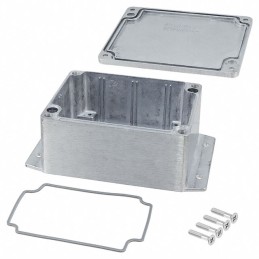 1 pcs : AN-2854-A - Box Metal, Aluminum Natural Cover Included 4.530' L x 3.540' W (115.06mm x 89.92mm) X 2.170' (55.12mm)