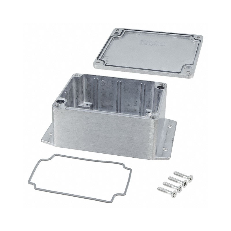 1 pcs : AN-2854-A - Box Metal, Aluminum Natural Cover Included 4.530' L x 3.540' W (115.06mm x 89.92mm) X 2.170' (55.12mm)