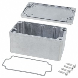 1 pcs : AN-1303-A - Box Metal, Aluminum Natural Cover Included 4.545' L x 2.578' W (115.44mm x 65.48mm) X 2.165' (55.00mm)