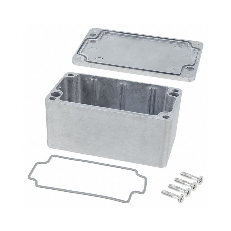 1 pcs : AN-1303-A - Box Metal, Aluminum Natural Cover Included 4.545' L x 2.578' W (115.44mm x 65.48mm) X 2.165' (55.00mm)