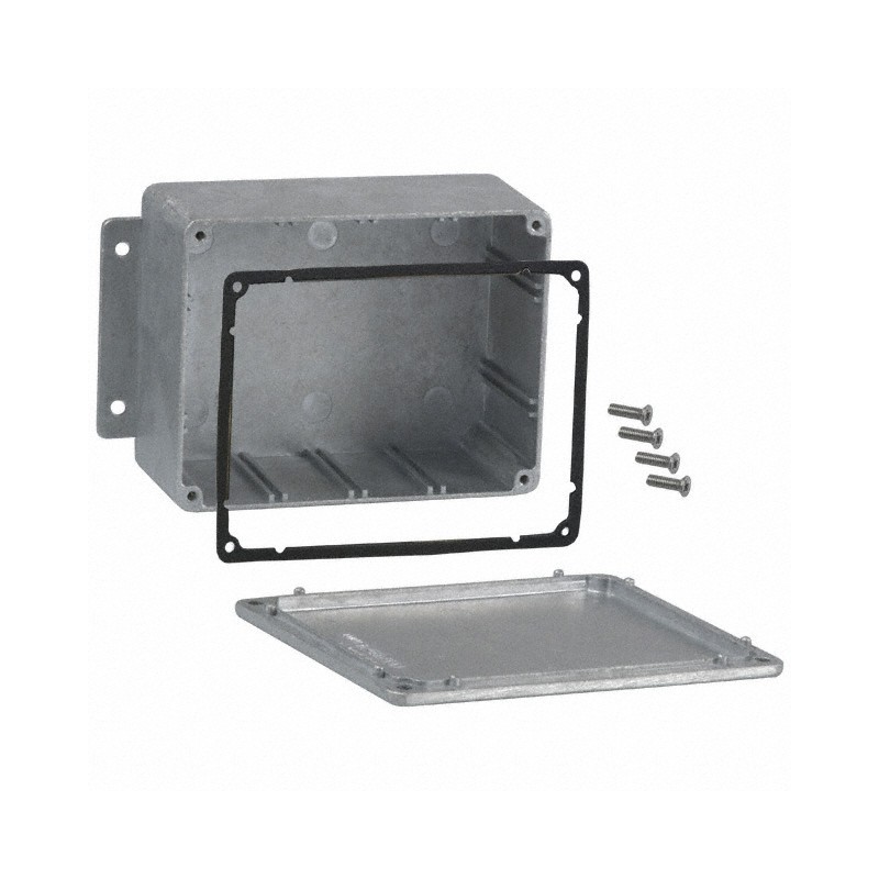 1 pcs : CN-6705 - Box Metal, Aluminum Natural Cover Included 4.548' L x 3.566' W (115.52mm x 90.58mm) X 2.214' (56.24mm)