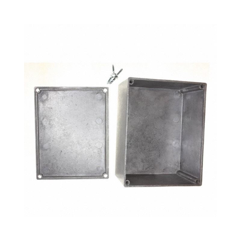 1 pcs : CU-234 - Box Metal, Aluminum Natural Cover Included 4.688' L x 3.688' W (119.08mm x 93.68mm) X 2.218' (56.34mm)