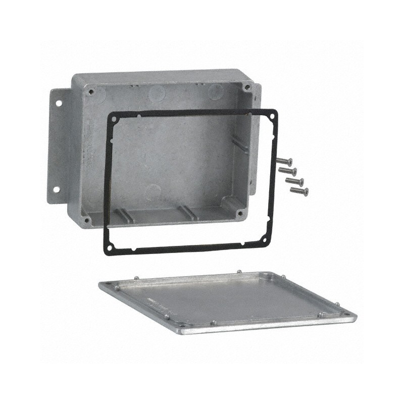 1 pcs : CN-6706 - Box Metal, Aluminum Natural Cover Included 4.732' L x 3.952' W (120.19mm x 100.38mm) X 1.434' (36.42mm)