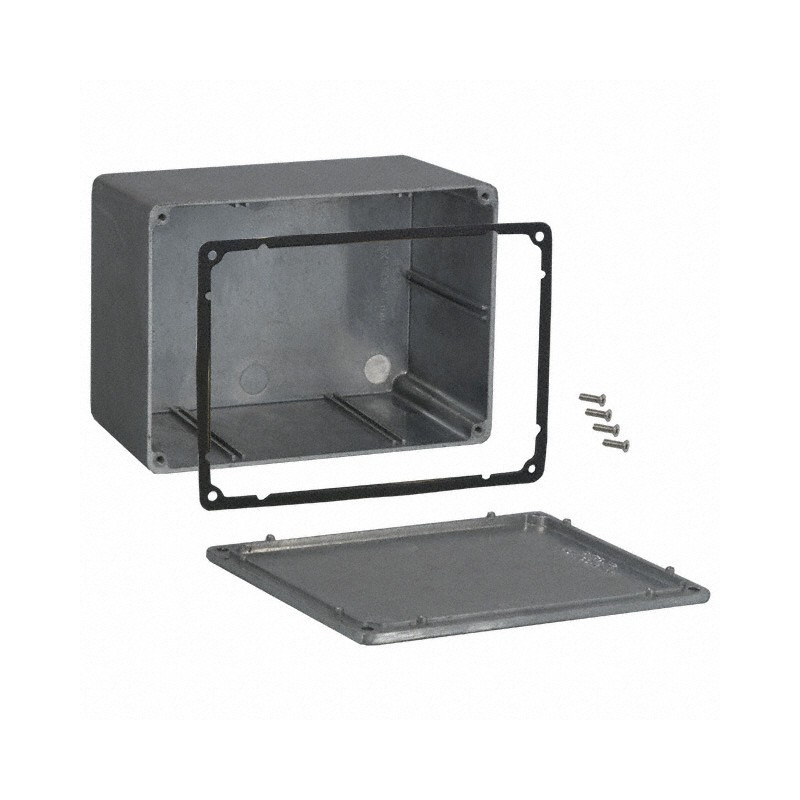 1 pcs : CN-5707 - Box Metal, Aluminum Natural Cover Included 5.472' L x 4.008' W (138.99mm x 101.80mm) X 3.054' (77.57mm)