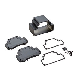 1 pcs : DMX-4778-B - Box Metal, Aluminum with Plastic, Polycarbonate Panels Black End Panel(s) 3.871' L x 2.382' W (98.33mm x 60