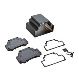 1 pcs : DMX-4779-B - Box Metal, Aluminum with Plastic, Polycarbonate Panels Black End Panel(s) 3.871' L x 3.079' W (98.33mm x 78