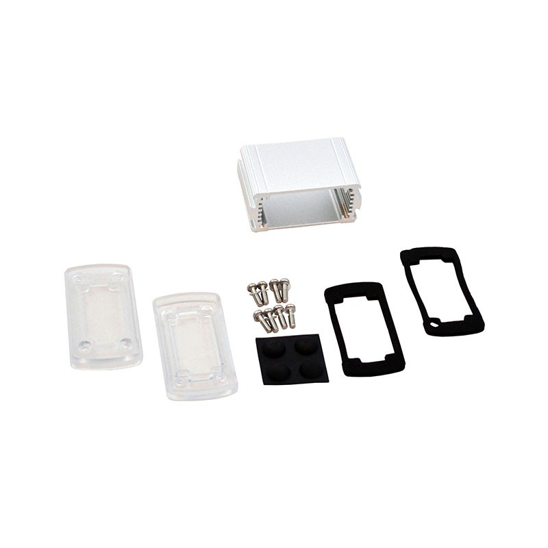 1 pcs : EXN-23350-SVP - Box Metal, Aluminum with Plastic, Polycarbonate Panels Clear, Silver End Panel(s) 2.705' L x 1.929' W (6