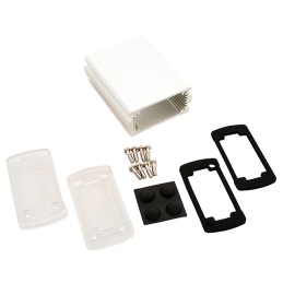 1 pcs : EXN-23351-SVP - Box Metal, Aluminum with Plastic, Polycarbonate Panels Clear, Silver End Panel(s) 3.504' L x 2.705' W (8