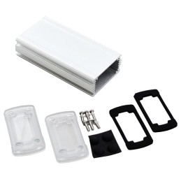 1 pcs : EXN-23352-SVP - Box Metal, Aluminum with Plastic, Polycarbonate Panels Clear, Silver End Panel(s) 5.079' L x 2.705' W (1