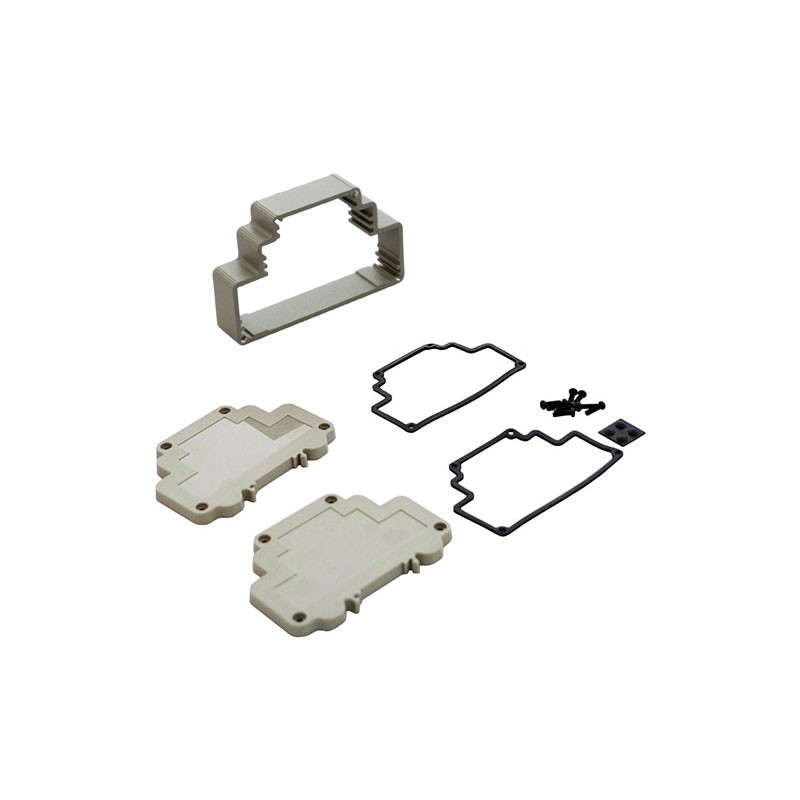 1 pcs : DMX-4776-G - Box Metal, Aluminum with Plastic, Polycarbonate Panels Gray End Panel(s) 3.871' L x 1.079' W (98.33mm x 27.