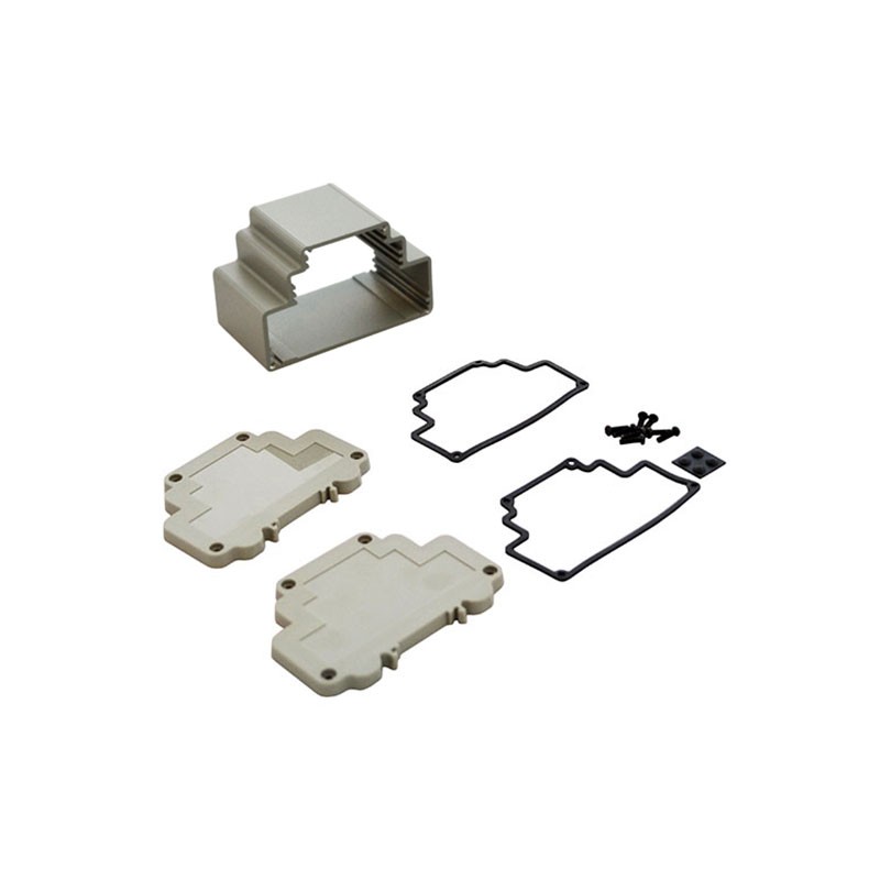 1 pcs : DMX-4778-G - Box Metal, Aluminum with Plastic, Polycarbonate Panels Gray End Panel(s) 3.871' L x 2.382' W (98.33mm x 60.