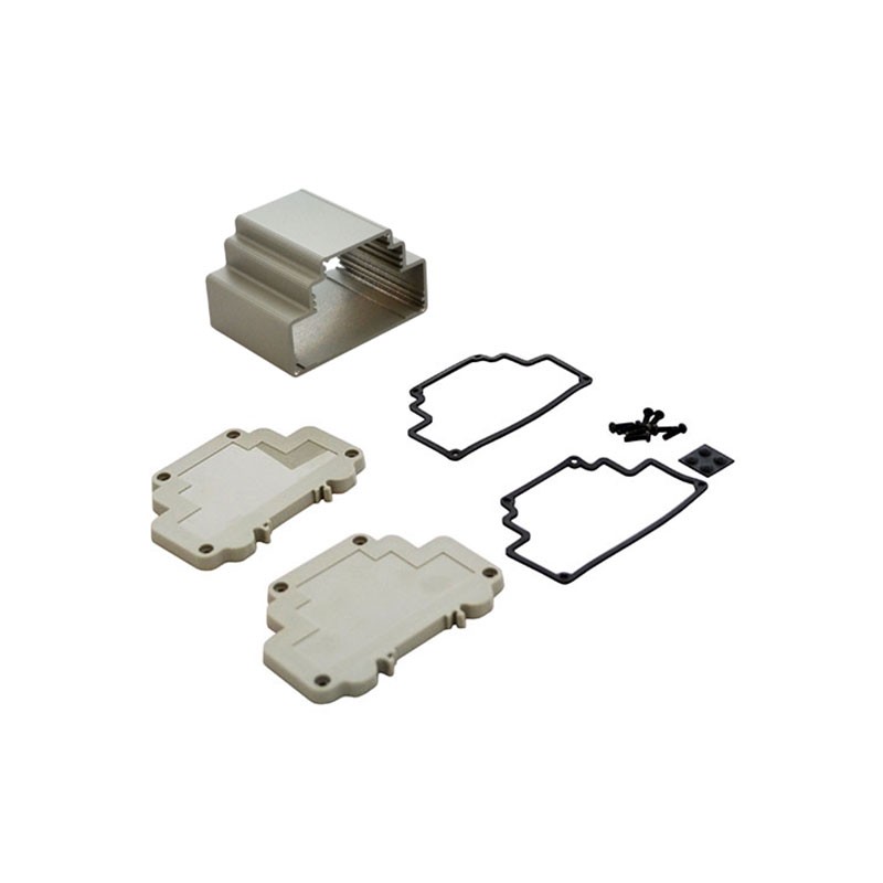 1 pcs : DMX-4779-G - Box Metal, Aluminum with Plastic, Polycarbonate Panels Gray End Panel(s) 3.871' L x 3.079' W (98.33mm x 78.