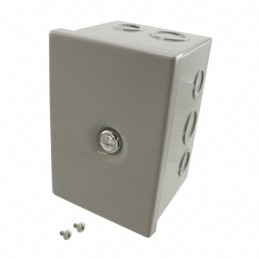 1 pcs : JBH-4953-KO - Box Metal, Steel Gray Hinged Door, Lid 4.000' L x 4.000' W (101.60mm x 101.60mm) X 6.000' (152.40mm)