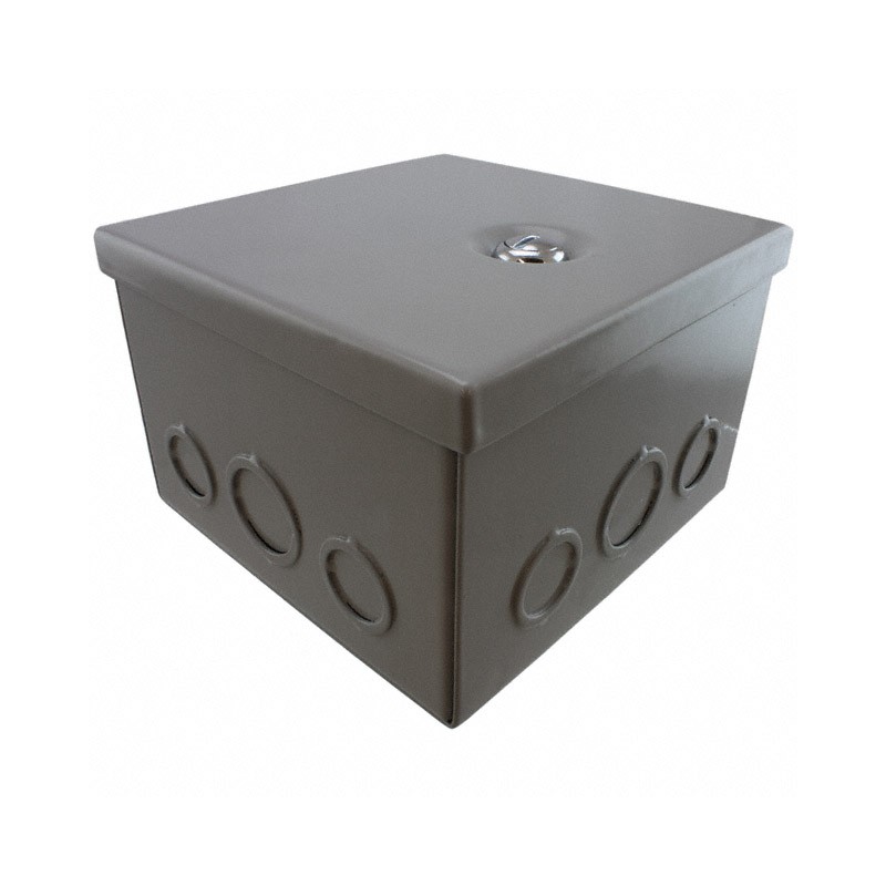 1 pcs : JBH-4955-KO - Box Metal, Steel Gray Hinged Door, Lid 6.000' L x 4.000' W (152.40mm x 101.60mm) X 6.000' (152.40mm)