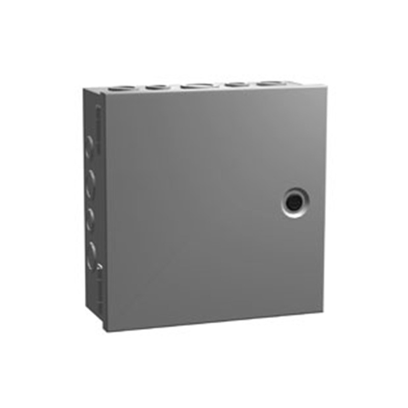 1 pcs : CHKO663 - Box Metal, Steel Gray Hinged Door, Lid 6.000' L x 6.000' W (152.40mm x 152.40mm) X 3.500' (88.90mm)