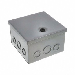 1 pcs : CHKO664 - Box Metal, Steel Gray Hinged Door, Lid 6.000' L x 6.000' W (152.40mm x 152.40mm) X 4.000' (101.60mm)