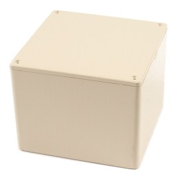 1 pcs : 1591VBG - Box Plastic Beige Cover Included 4.724' L x 4.724' W (120.00mm x 119.99mm) X 3.700' (93.98mm)