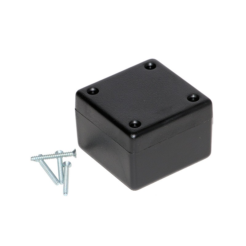 1 pcs : 1594ASBK - Box Plastic Black Cover Included 2.205' L x 2.205' W (56.00mm x 56.00mm) X 1.578' (40.08mm)