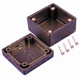 1 pcs : 1594RFIABK - Box Plastic Black Cover Included 2.205' L x 2.205' W (56.00mm x 56.00mm) X 1.578' (40.08mm)