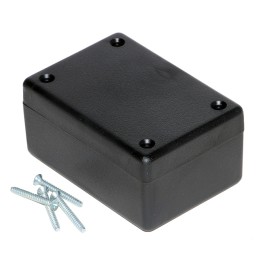 1 pcs : 1594BSBK - Box Plastic Black Cover Included 3.189' L x 2.205' W (81.00mm x 56.00mm) X 1.578' (40.08mm)
