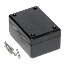1 pcs : 1594BWBK - Box Plastic Black Cover Included 3.189' L x 2.205' W (81.00mm x 56.00mm) X 1.578' (40.08mm)