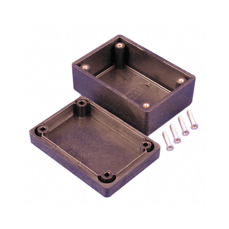 1 pcs : 1594RFIBBK - Box Plastic Black Cover Included 3.189' L x 2.205' W (81.00mm x 56.00mm) X 1.578' (40.08mm)