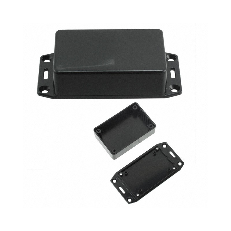 1 pcs : 1591MSFLBK - Box Plastic Black Cover Included 3.339' L x 2.205' W (84.80mm x 56.00mm) X 1.023' (25.98mm)