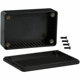 1 pcs : 1591LBK - Box Plastic Black Cover Included 3.346' L x 2.205' W (85.00mm x 56.00mm) X 1.535' (38.99mm)