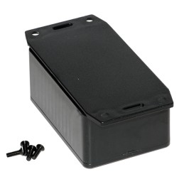 1 pcs : 1591LF2BK - Box Plastic Black Cover Included 3.346' L x 2.205' W (85.00mm x 56.00mm) X 1.594' (40.50mm)
