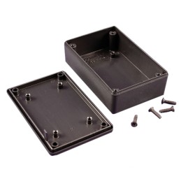 1 pcs : 1591XXMSBK - Box Plastic Black Cover Included 3.395' L x 2.246' W (86.23mm x 57.05mm) X 1.063' (27.00mm)