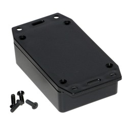 1 pcs : 1591XXMFLBK - Box Plastic Black Cover Included 3.395' L x 2.246' W (86.23mm x 57.05mm) X 1.063' (27.00mm)