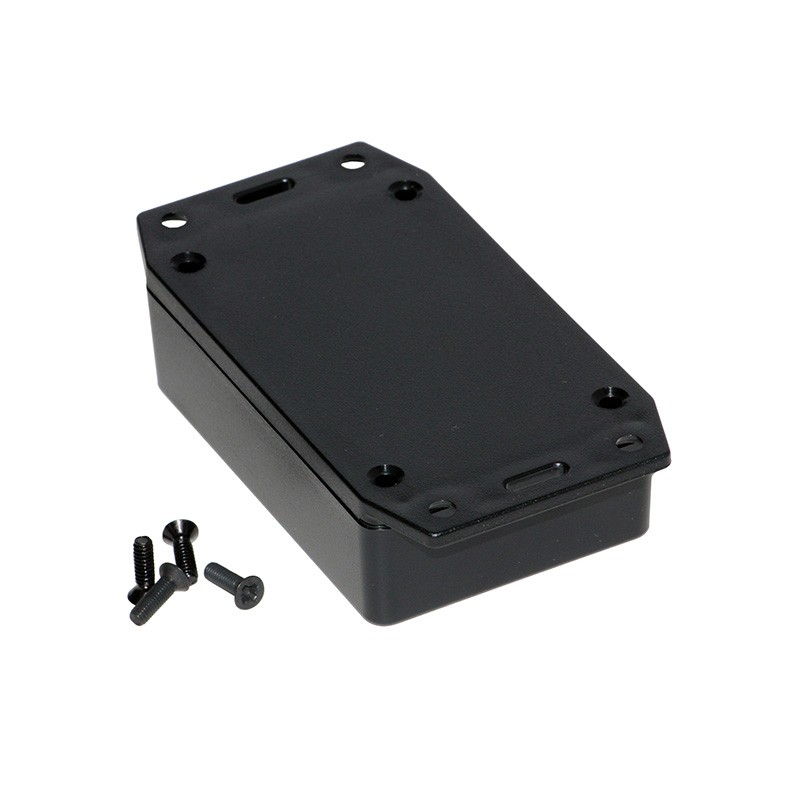 1 pcs : 1591XXMFLBK - Box Plastic Black Cover Included 3.395' L x 2.246' W (86.23mm x 57.05mm) X 1.063' (27.00mm)