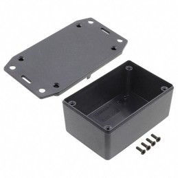 1 pcs : 1591XXLSFLBK - Box Plastic Black Cover Included 3.427' L x 2.279' W (87.05mm x 57.89mm) X 1.604' (40.75mm)