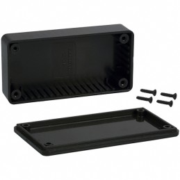 1 pcs : 1591ASBK - Box Plastic Black Cover Included 3.937' L x 1.969' W (100.00mm x 50.00mm) X 0.977' (24.82mm)