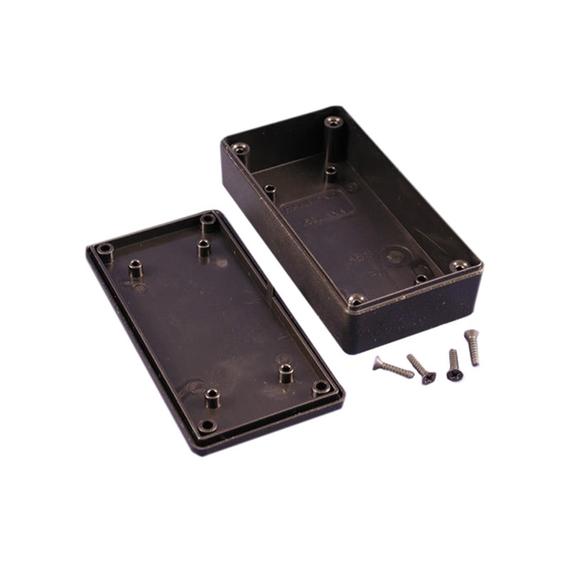1 pcs : 1591XXASBK - Box Plastic Black Cover Included 3.972' L x 2.023' W (100.89mm x 51.38mm) X 1.053' (26.75mm)