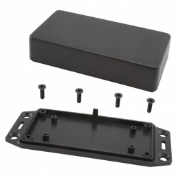 1 pcs : 1591XXAFLBK - Box Plastic Black Cover Included 3.972' L x 2.023' W (100.89mm x 51.38mm) X 1.053' (26.75mm)