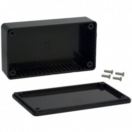 1 pcs : 1591BSBK - Box Plastic Black Cover Included 4.409' L x 2.441' W (111.99mm x 62.00mm) X 1.213' (30.81mm)