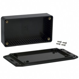 1 pcs : 1591BFLBK - Box Plastic Black Cover Included 4.409' L x 2.441' W (111.99mm x 62.00mm) X 1.213' (30.81mm)
