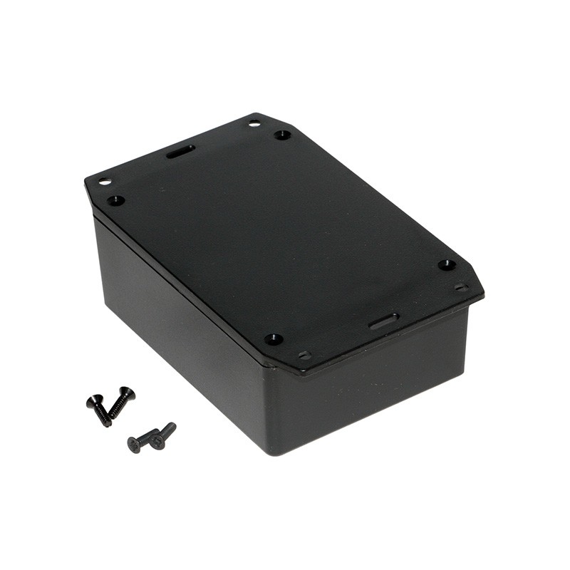 1 pcs : 1591XXSFLBK - Box Plastic Black Cover Included 4.430' L x 3.332' W (112.52mm x 84.63mm) X 1.732' (43.99mm)