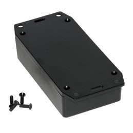 1 pcs : 1591XXBFLBK - Box Plastic Black Cover Included 4.481' L x 2.493' W (113.82mm x 63.32mm) X 1.289' (32.74mm)