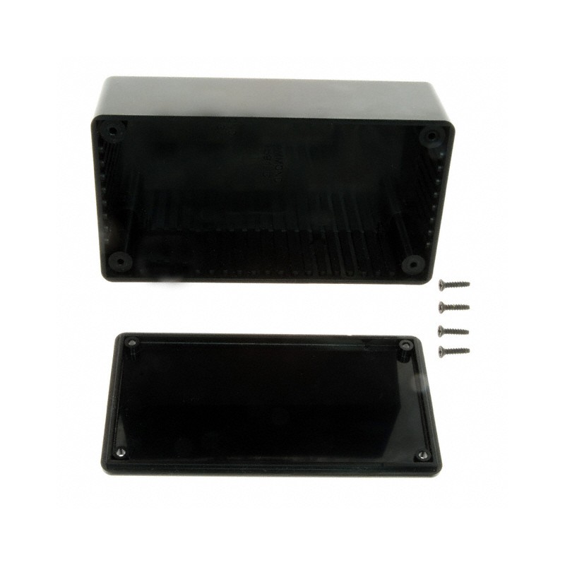 1 pcs : 1591CSBK - Box Plastic Black Cover Included 4.724' L x 2.559' W (120.00mm x 65.00mm) X 1.567' (39.80mm)